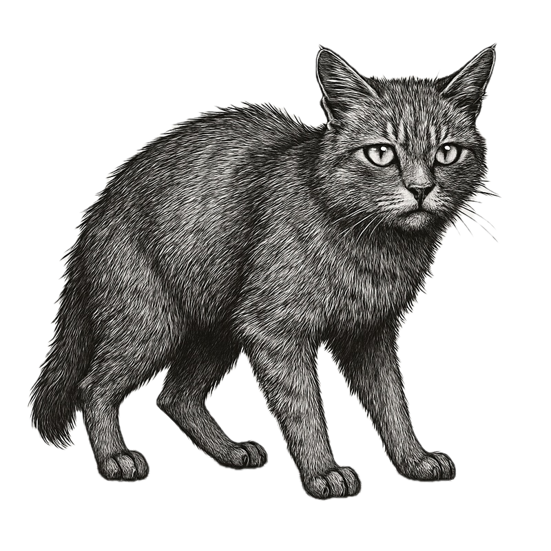 Feral cat removal and deterrence illustration