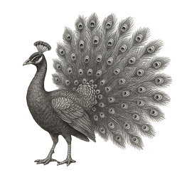 Wild peacock illustration